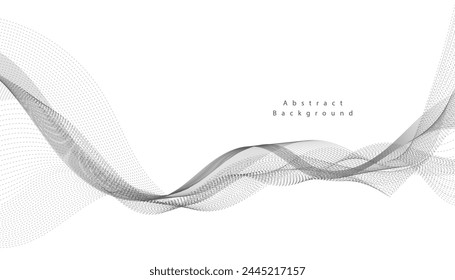 Modern Background with Black Wavy Lines.	