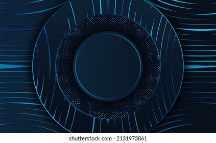 modern background blue, abstract shiny dark blue shape overlap background technology and futuristic concept