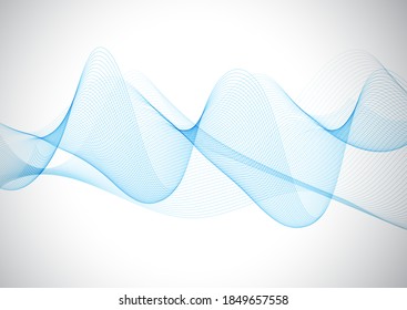 Modern background with blue flowing lines