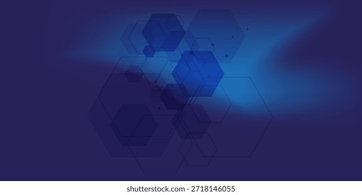Fundo moderno. fundo de gradiente azul. Estilo do efeito de barra. Hexágono de padrão abstrato