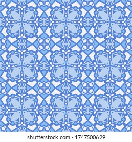 Fondo moderno en azul. Ilustración vectorial. Usar este patrón en el diseño de alfombras, chales, textiles y cerámica.