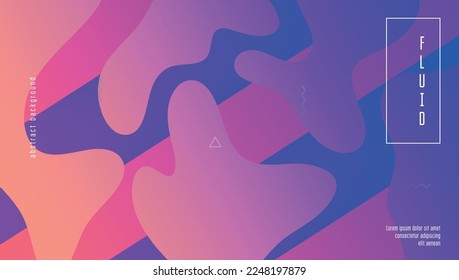 Modern Background. Blue Vibrant Cover. Horizontal Backdrop. Liquid Concept. Futuristic Layout. Cool Rainbow Shape. Wavy Landing Page. Hipster Frame. Violet Modern Background