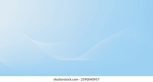 Modern background. Blue and white gradation. Geometric wave effect
