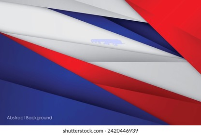 Modern background blue with white and red color