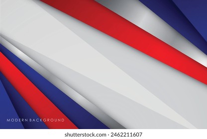 Modern background blue with white and red color