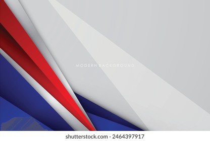 Modern background blue with white and red color