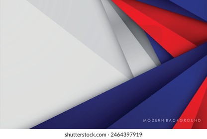 Modern background blue with white and red color