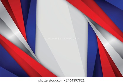 Modern background blue with white and red color