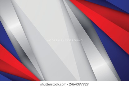 Modern background blue with white and red color