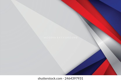 Modern background blue with white and red color