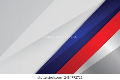 Fondo moderno azul con color blanco y rojo