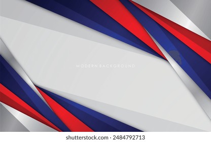 Modern background blue with white and red color