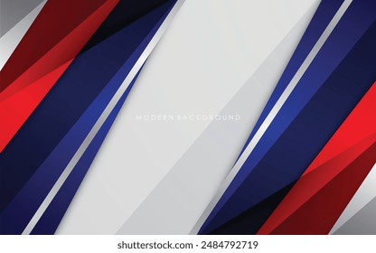 Modern background blue with white and red color