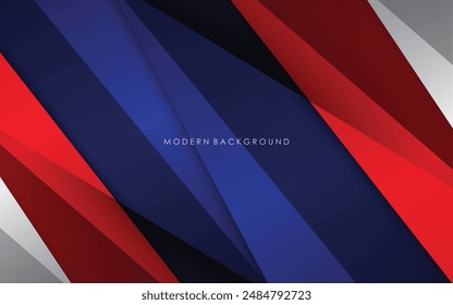 Fondo moderno azul con color blanco y rojo