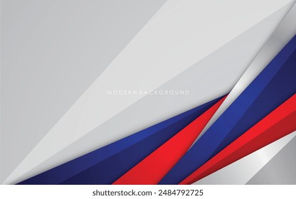 Modern background blue with white and red color