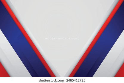 Modern background blue with white and red color