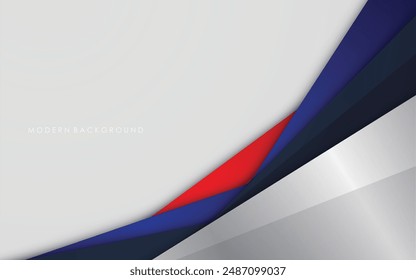 Modern background blue with white and red color