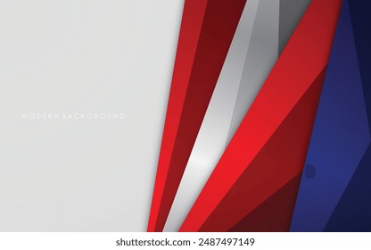 Fondo moderno azul con color blanco y rojo