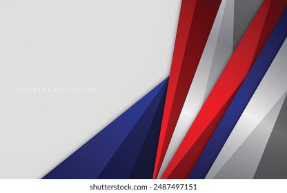 Modern background blue with white and red color