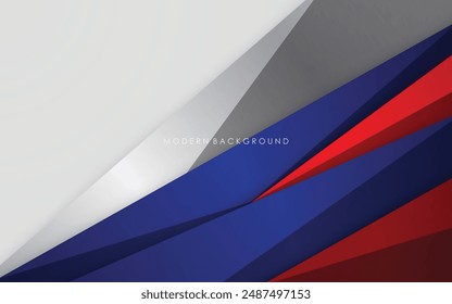 Modern background blue with white and red color
