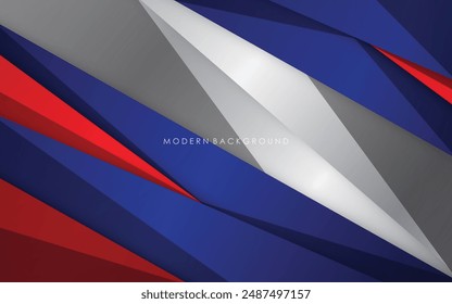 Fondo moderno azul con color blanco y rojo