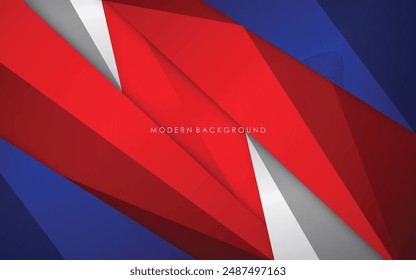 Modern background blue with white and red color