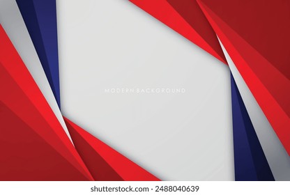 Modern background blue with white and red color