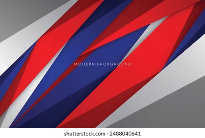 Modern background blue with white and red color