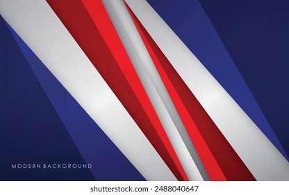 Modern background blue with white and red color