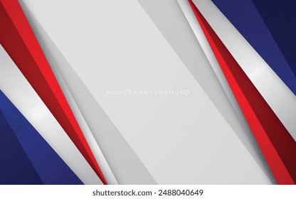 Fondo moderno azul con color blanco y rojo
