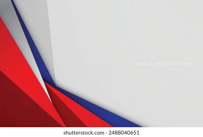 Fondo moderno azul con color blanco y rojo