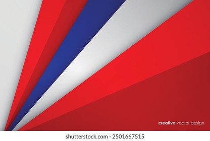 Modern background blue with white and red color