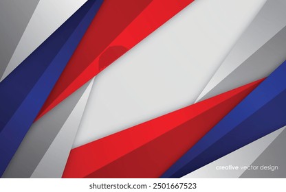 Modern background blue with white and red color