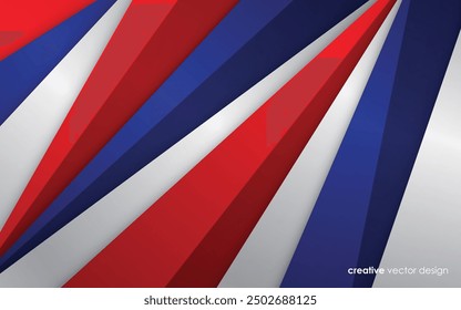 Modern background blue with white and red color