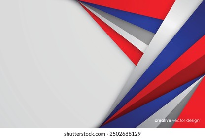 Moderner Hintergrund blau mit weißer und roter Farbe