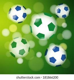 Modern background in Brazilian flag, soccer concept, vector illustration