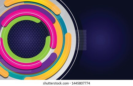Modern background with circle shape and colorful