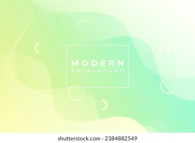 Modern background. color gradient. colorful. green and yellow. wave effect. memphis element. abstarct