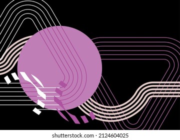 Modern background of colored abstract geometric shapes on a black background. For web design, social networks, advertising and printing.
Vector background