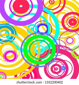 Modern background of colored circles on white