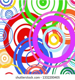 Modern background of colored circles on white