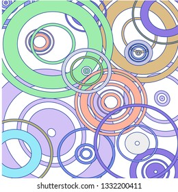 Modern background of colored circles on white
