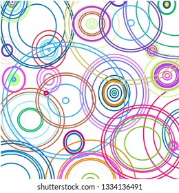 Modern background of colored circles on white