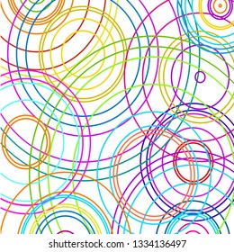 Modern background of colored circles on white