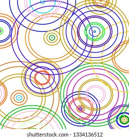 Modern background of colored circles on white