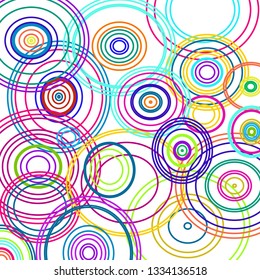 Modern background of colored circles on white
