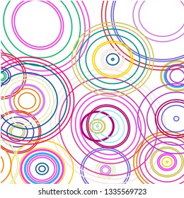 Modern background of colored circles on white