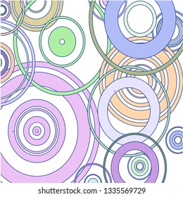 Modern background of colored circles on white