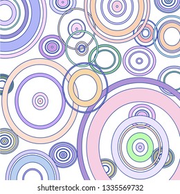 Modern background of colored circles on white