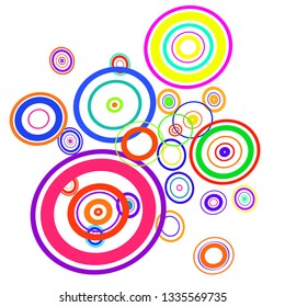 Modern background of colored circles on white